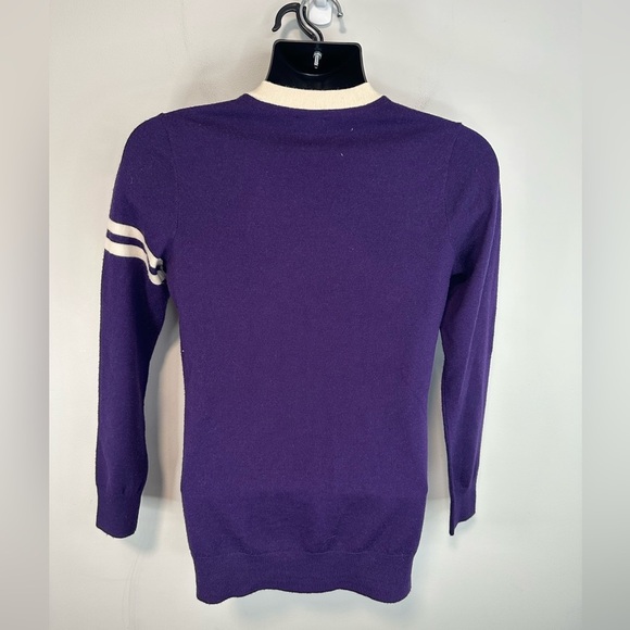 Vintage Ralph Lauren Rugby Cardigan Sweater Merino Wool Purple Size Medium - Picture 2 of 7
